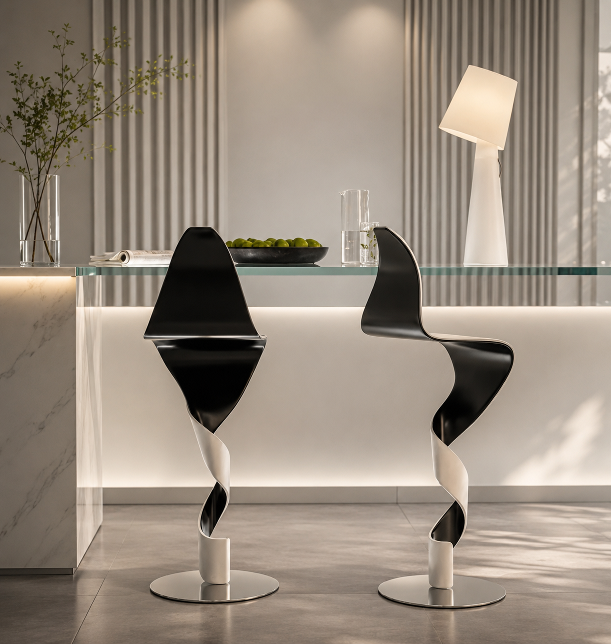 Bow counter chair