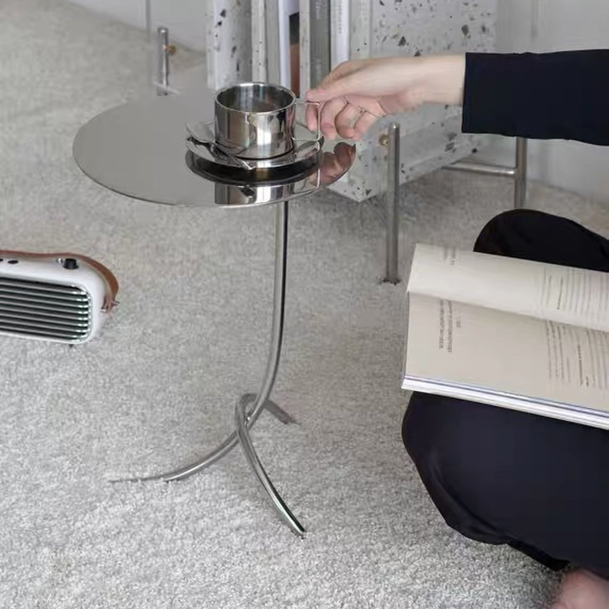 Simple stainless steel coffee table