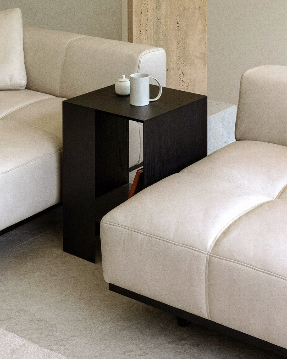 Tartan Sofa 3-Seater Corner / Combi Leather / Vele 01