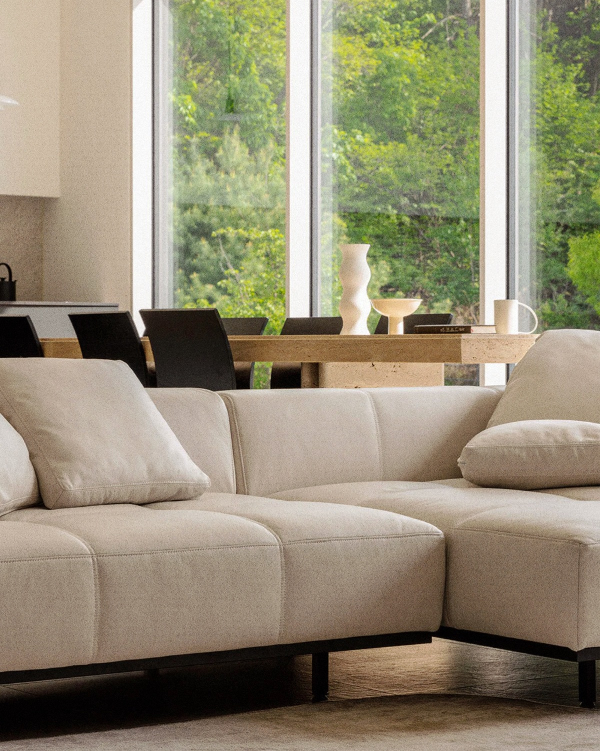 Tartan Sofa 3-Seater Corner / Combi Leather / Vele 01