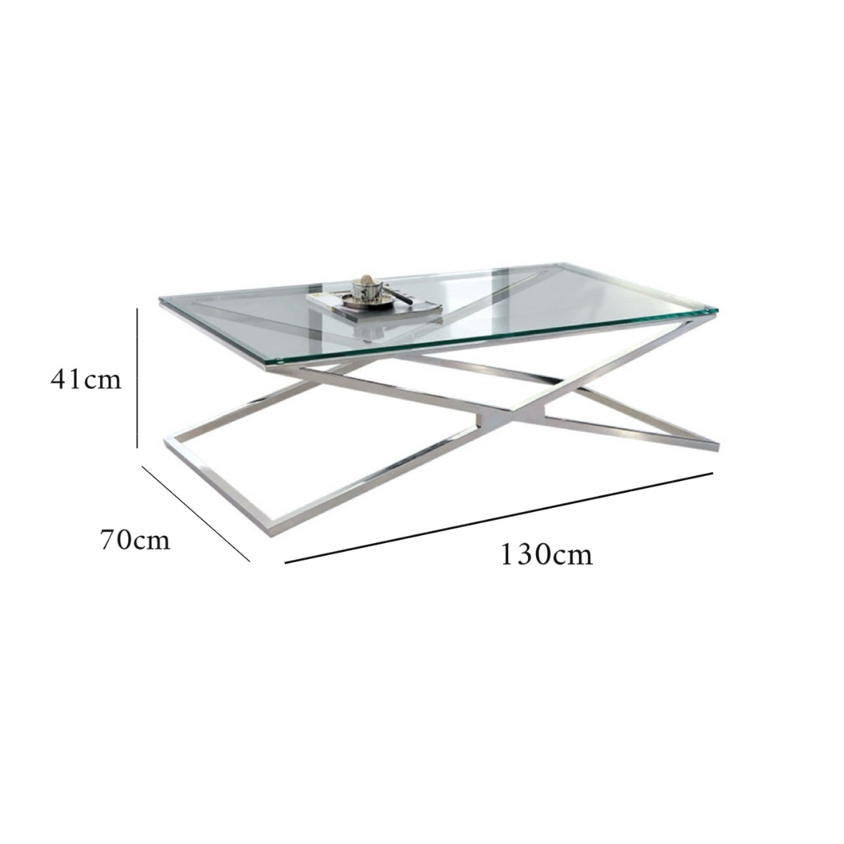 X-Frame Glass Table