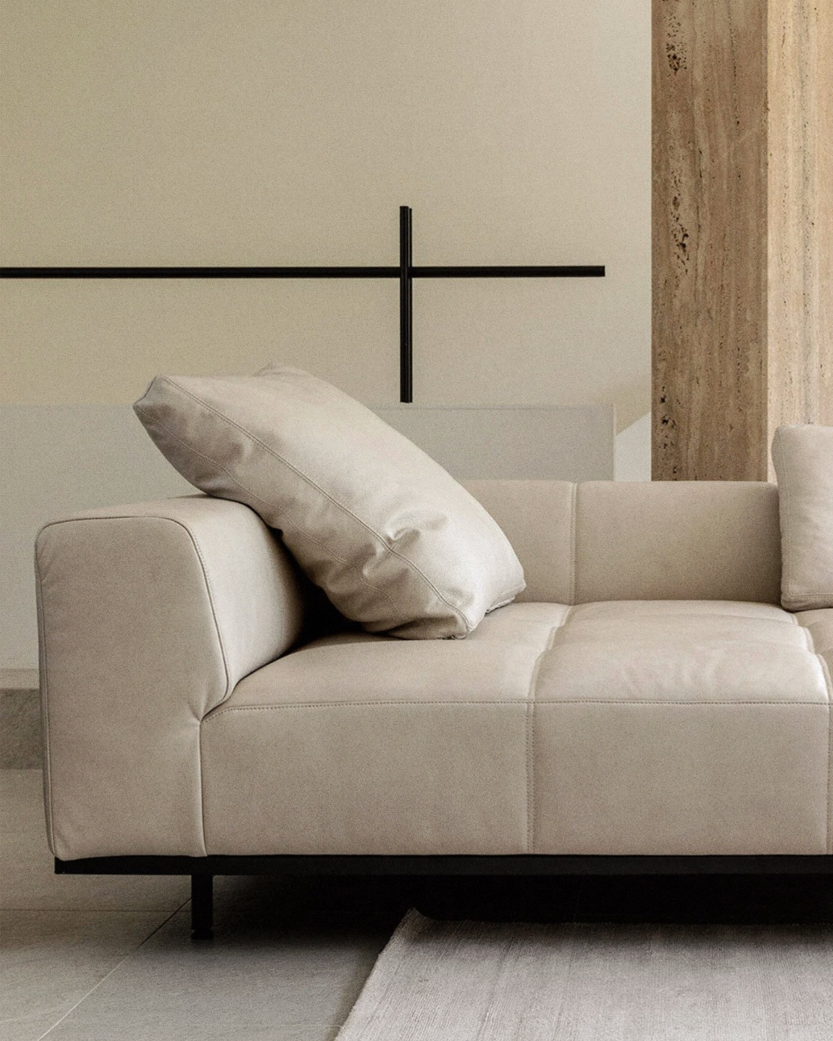 Tartan Sofa 3-Seater Corner / Combi Leather / Vele 01