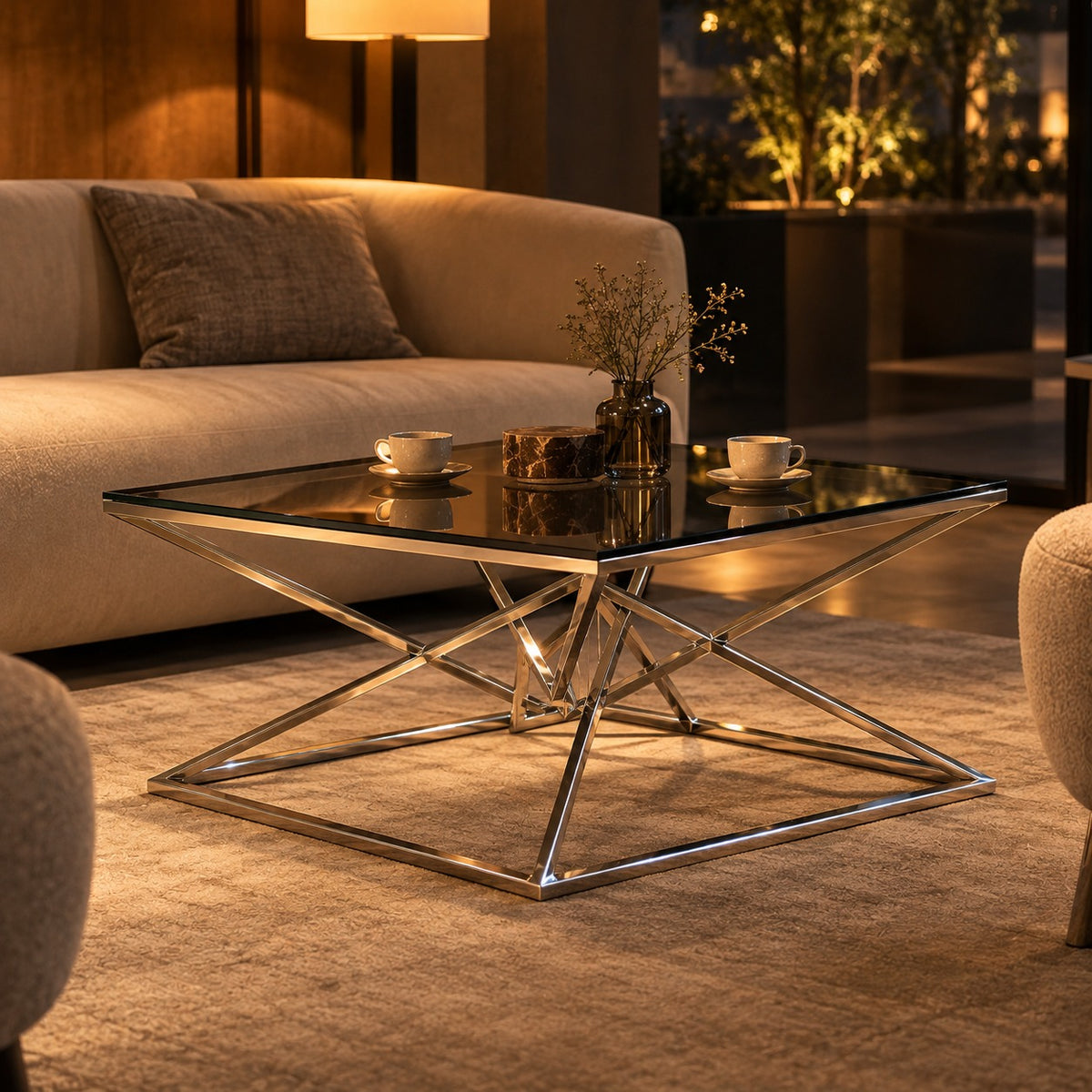 Prism X Coffee Table 使用イメージ（飲食店）