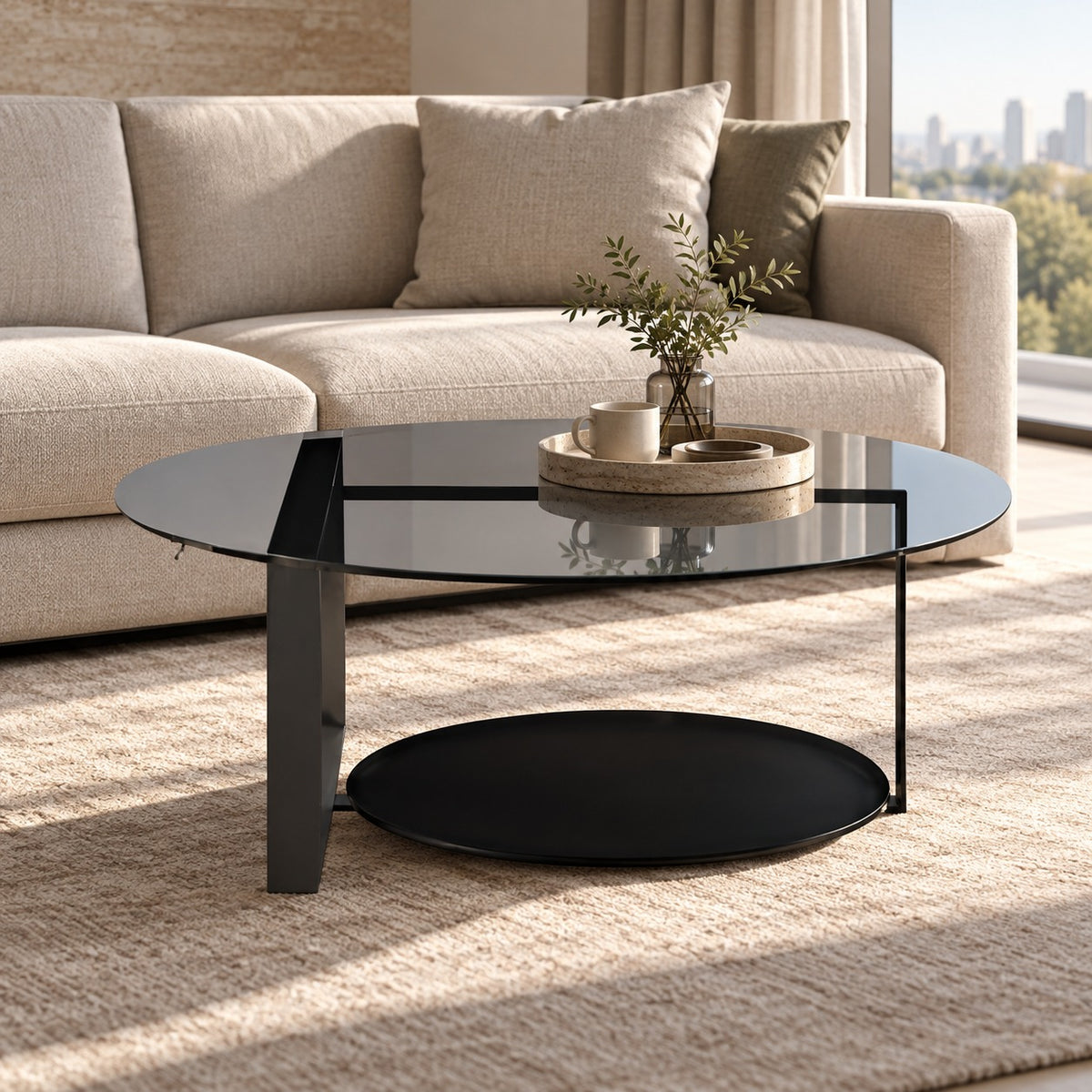 Orbit Shelf Round Coffee Table 使用イメージ