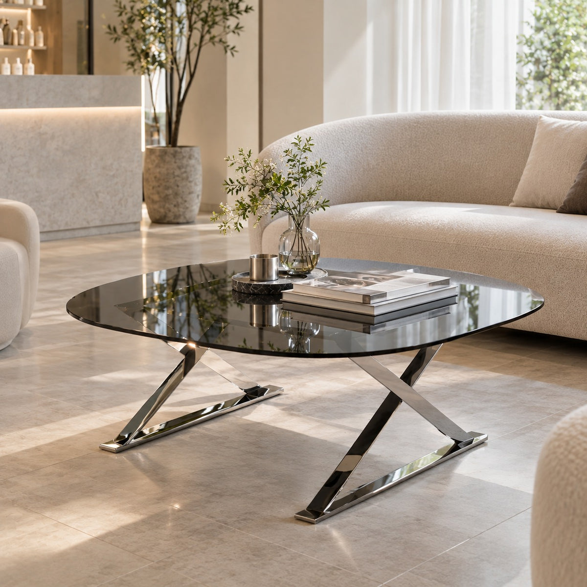Angle Leg Coffee Table 使用イメージ（サロン）