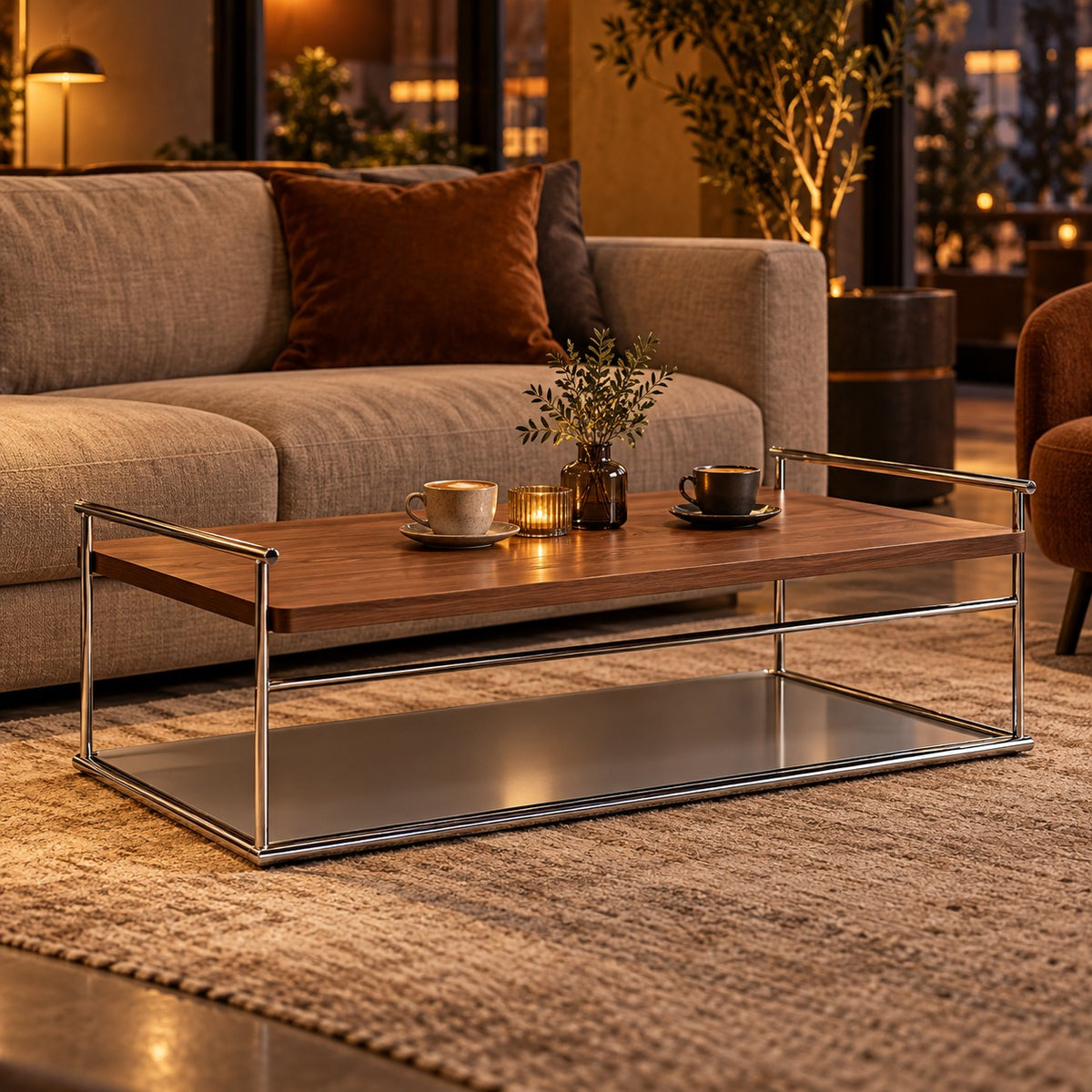 Tray Deck Coffee Table 使用イメージ（飲食店）