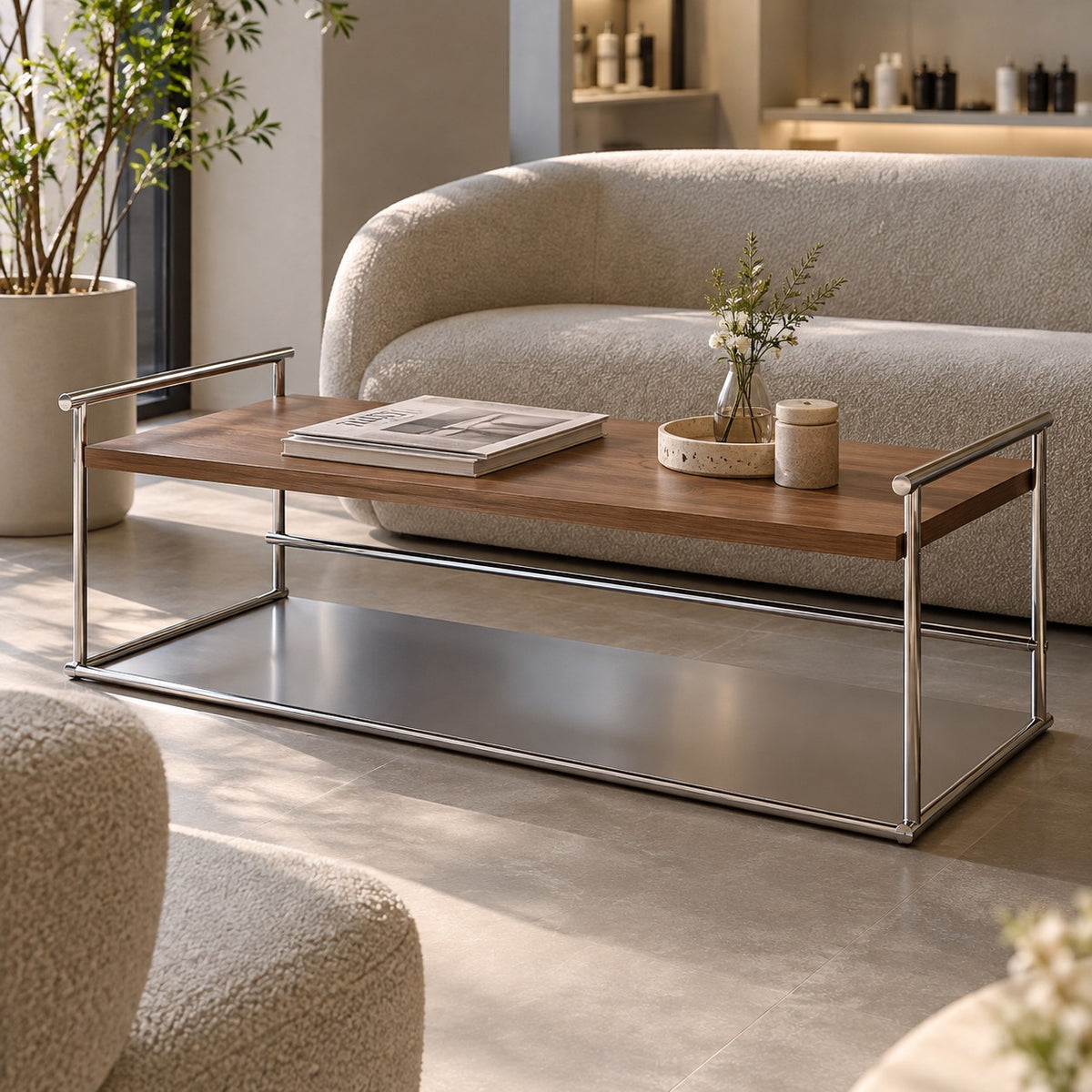 Tray Deck Coffee Table 使用イメージ（サロン）