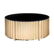 Gold Fluted Drum Coffee Table