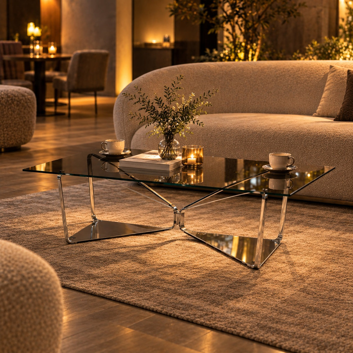 Wire X Coffee Table 使用イメージ（飲食店）