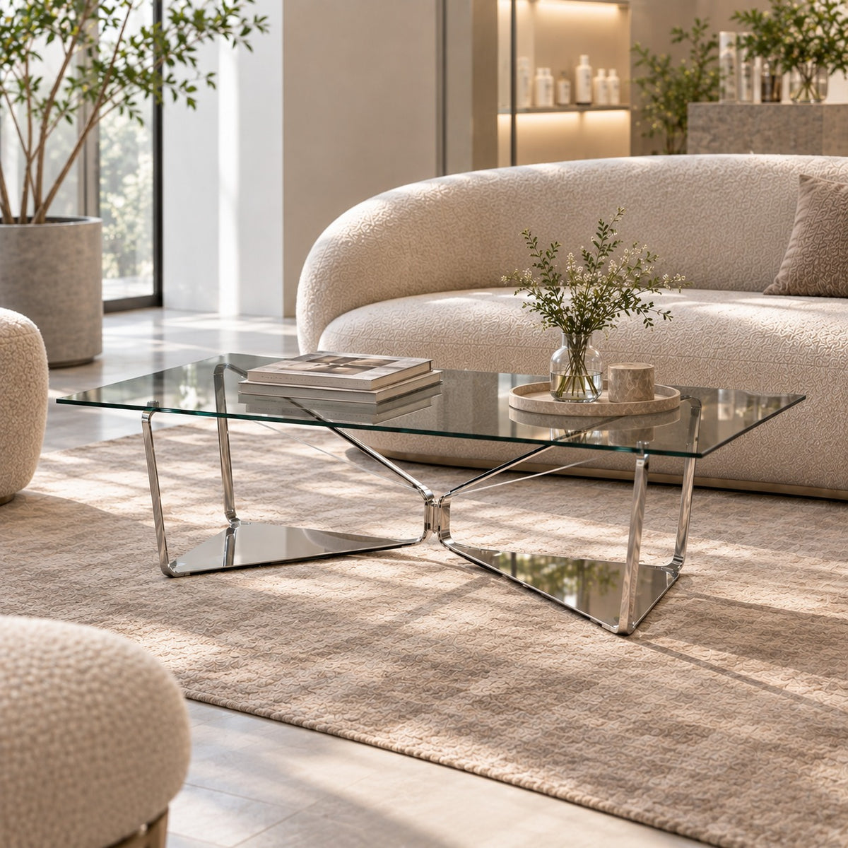 Wire X Coffee Table 使用イメージ（サロン）