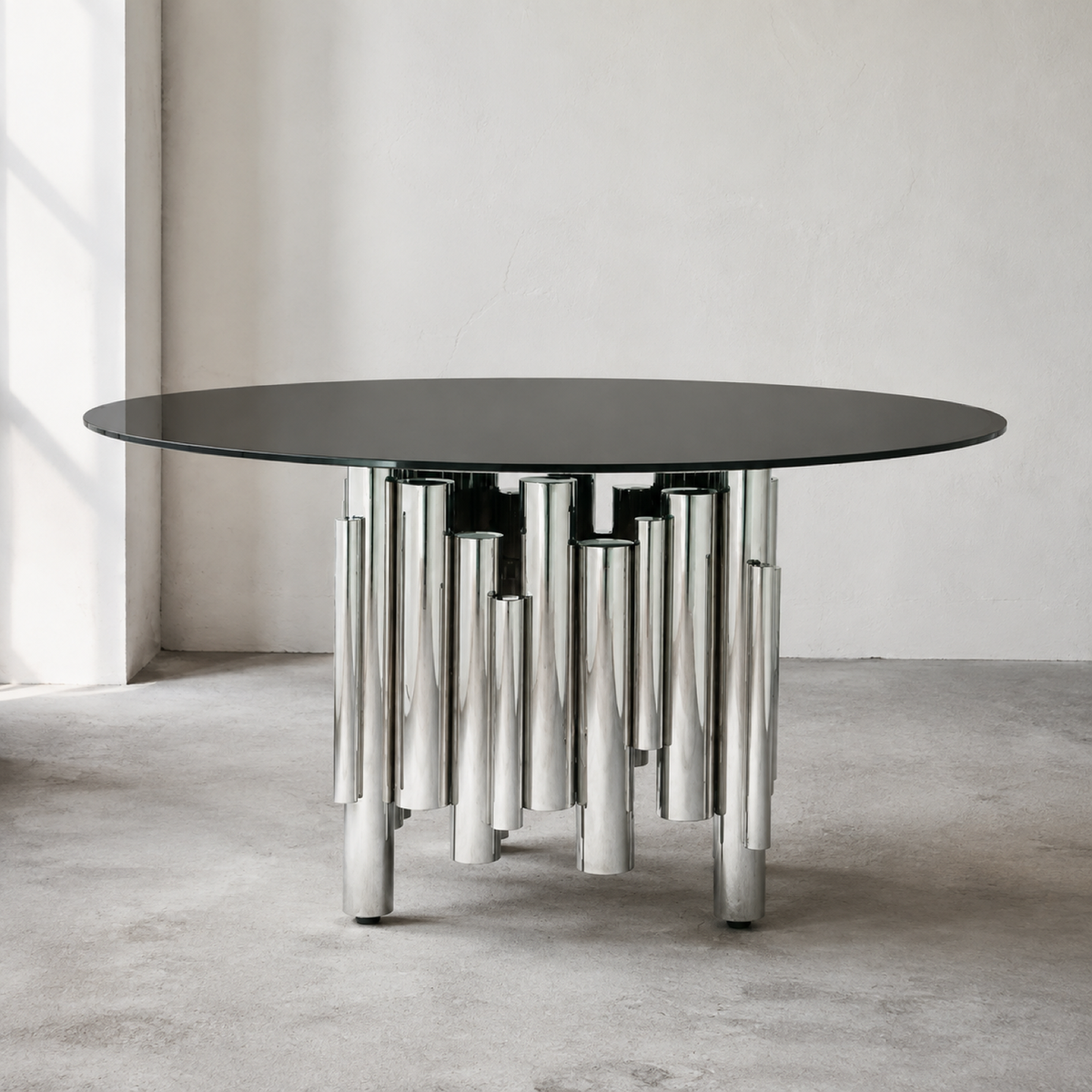 Cluster Dining Table in a minimal showroom