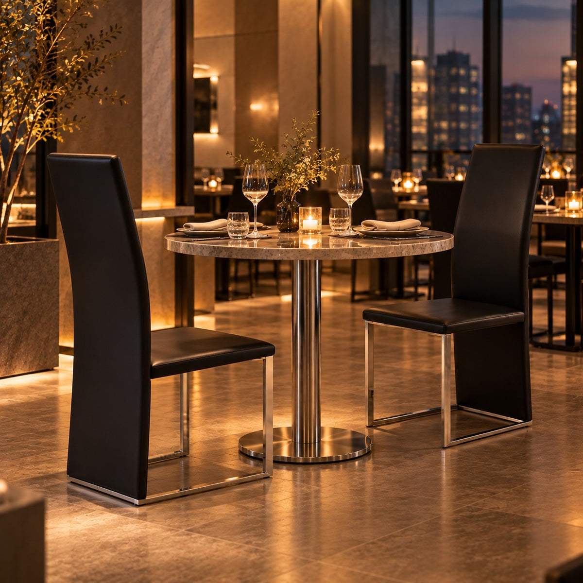 Tall Back Cantilever Chair 使用イメージ（飲食店）