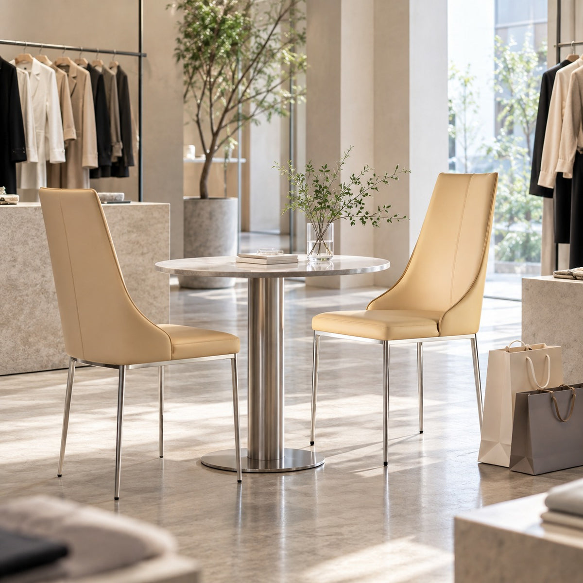 Curve Back Dining Chair 使用イメージ（アパレル店）