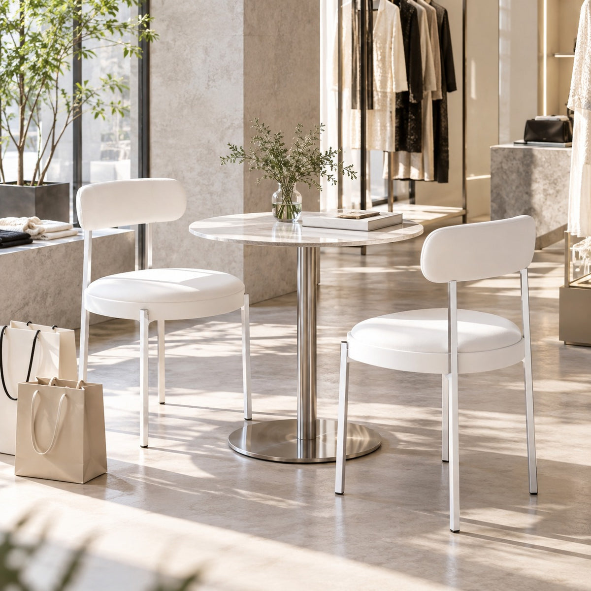 Round Back Dining Chair 使用イメージ（アパレル店）