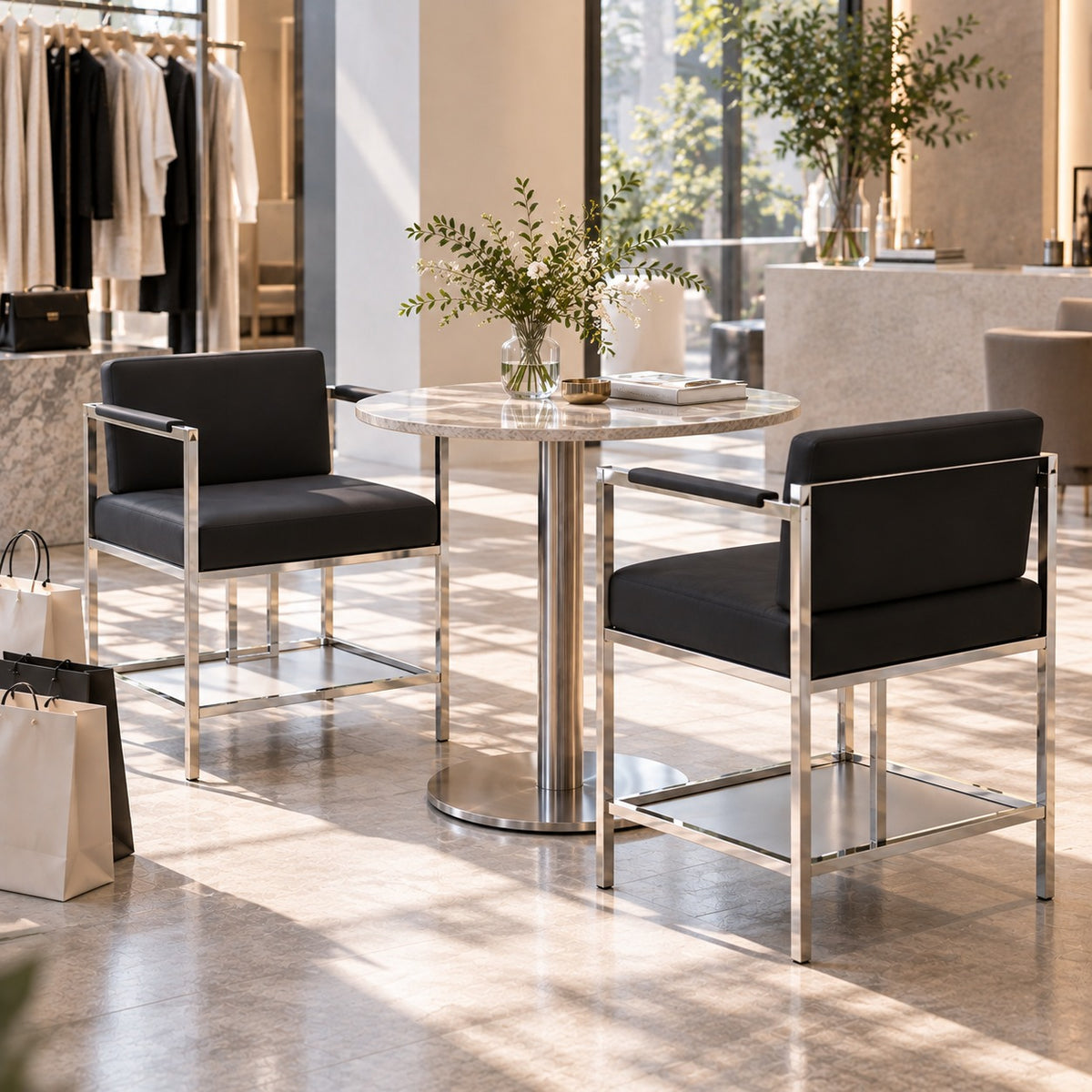 Tube Arm Dining Chair 使用イメージ（アパレル店）