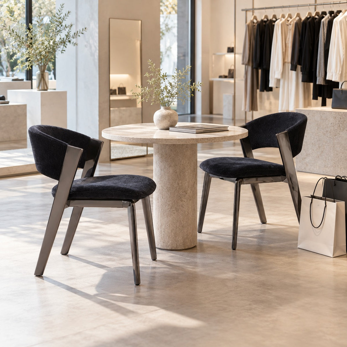 Arc Wrap Dining Chair 使用イメージ（アパレル店）