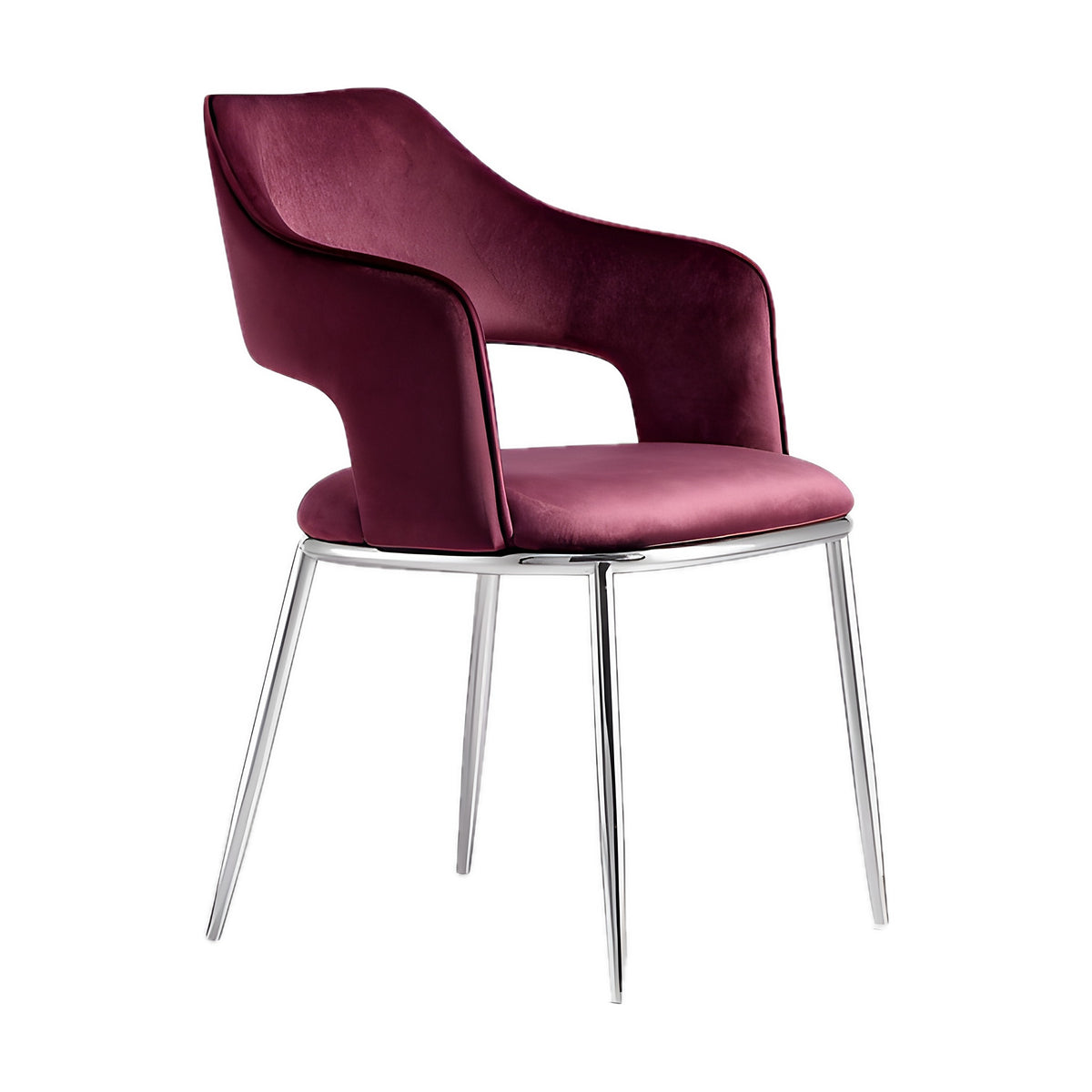 Open Arm Velvet Chair