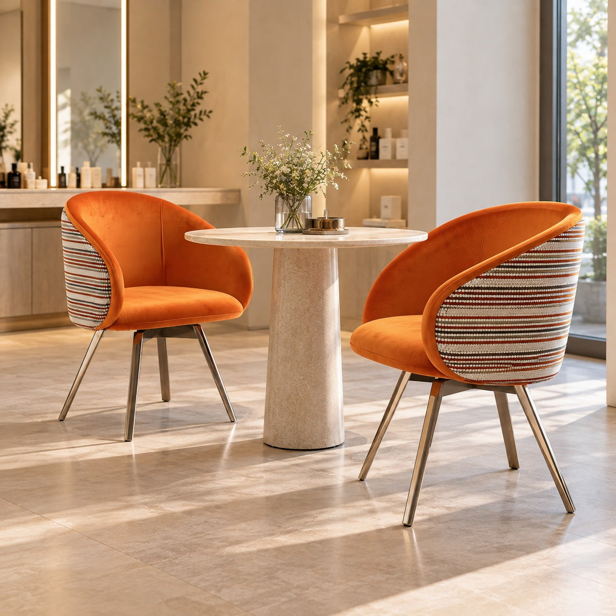 Stripe Back Tub Chair 使用イメージ（サロン）
