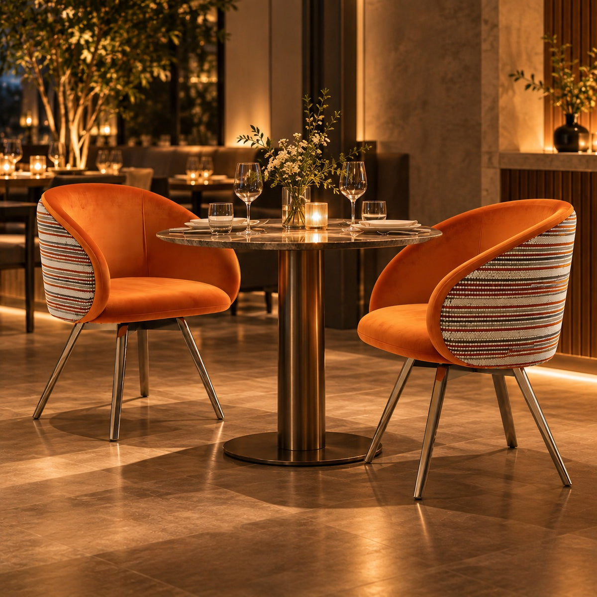 Stripe Back Tub Chair 使用イメージ（飲食店）