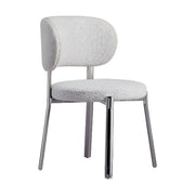 Round Boucle Dining Chair