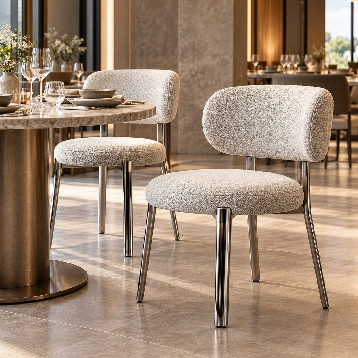 Round Boucle Dining Chair 使用イメージ