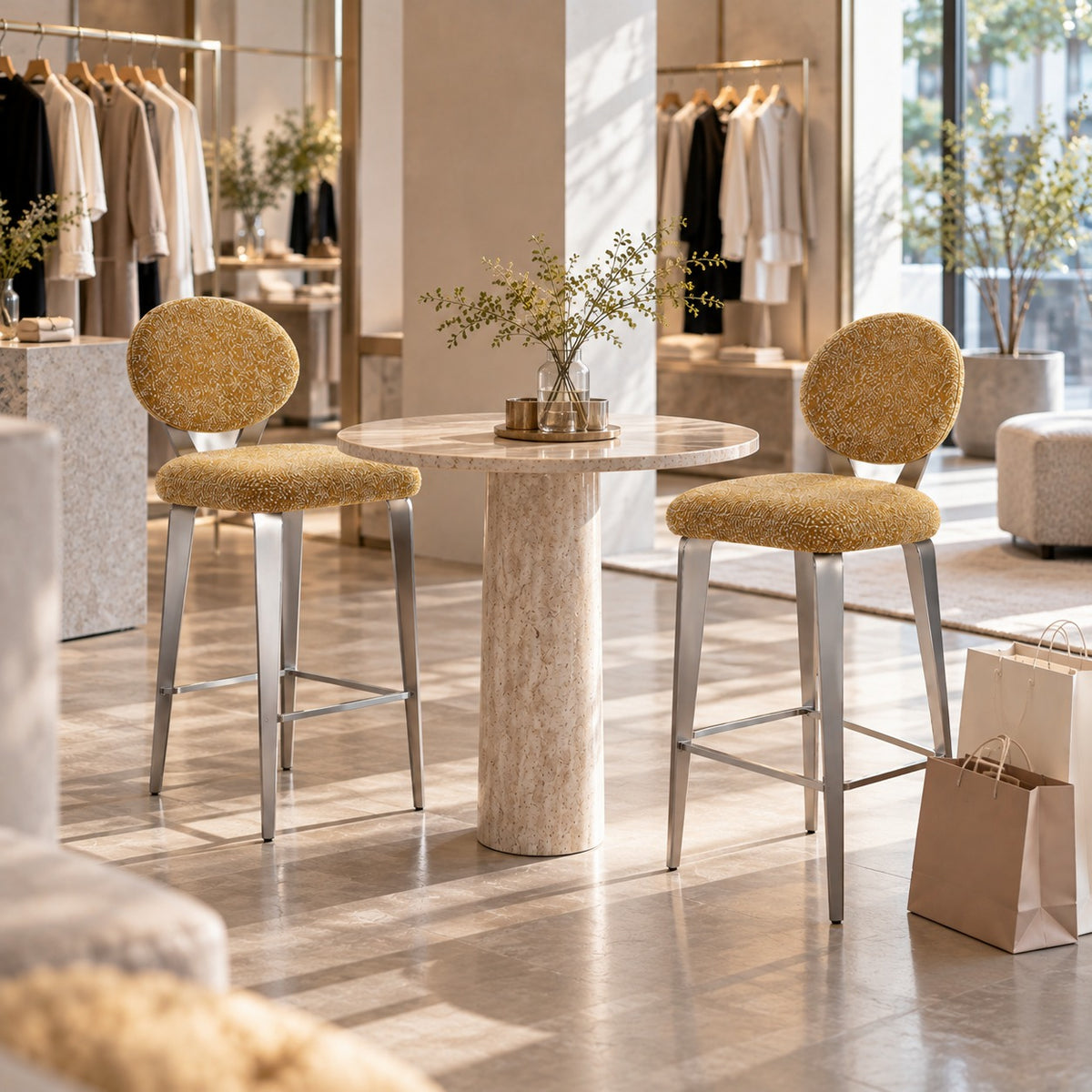Disc Back Counter Chair 使用イメージ（アパレル店）