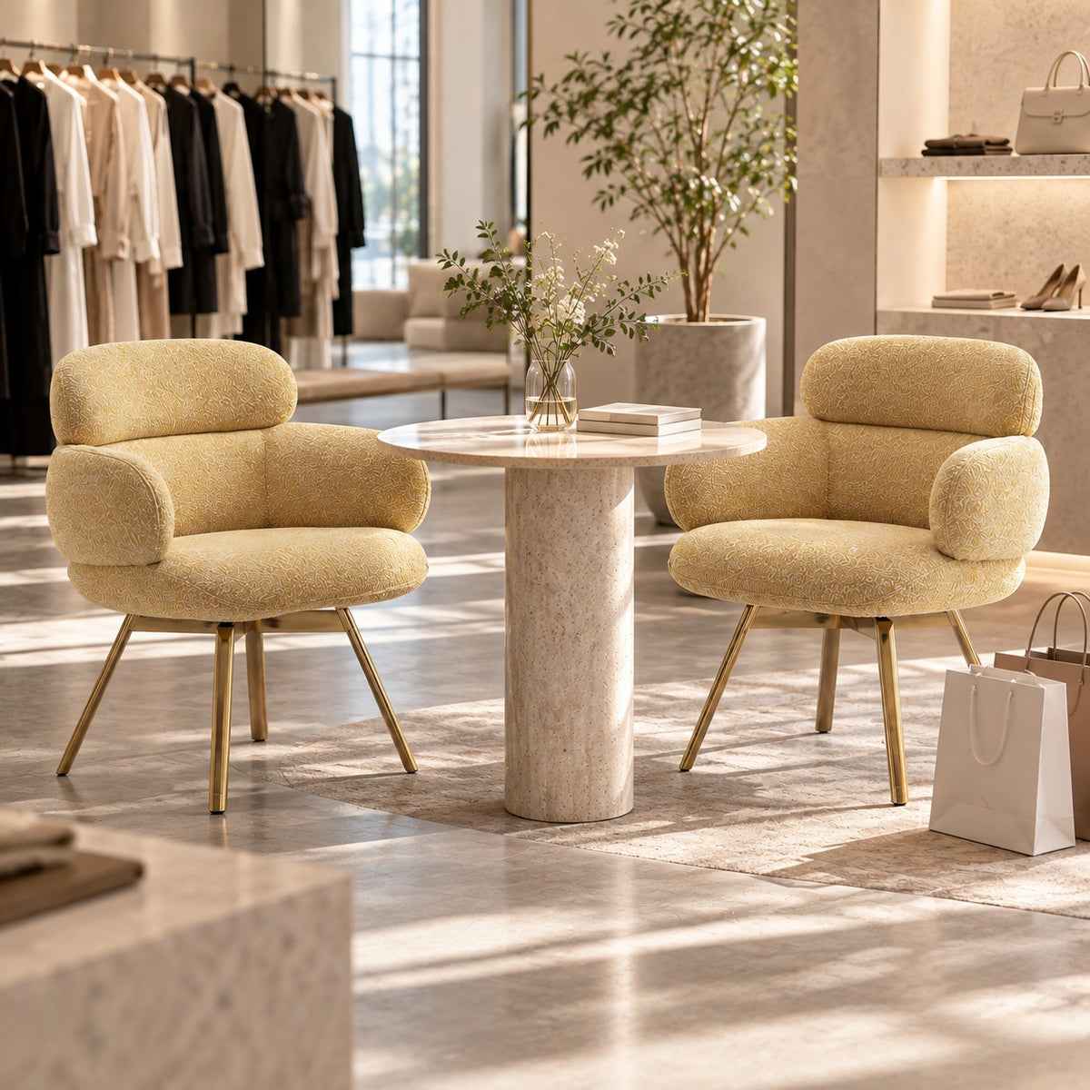 Layer Cushion Chair 使用イメージ（アパレル店）