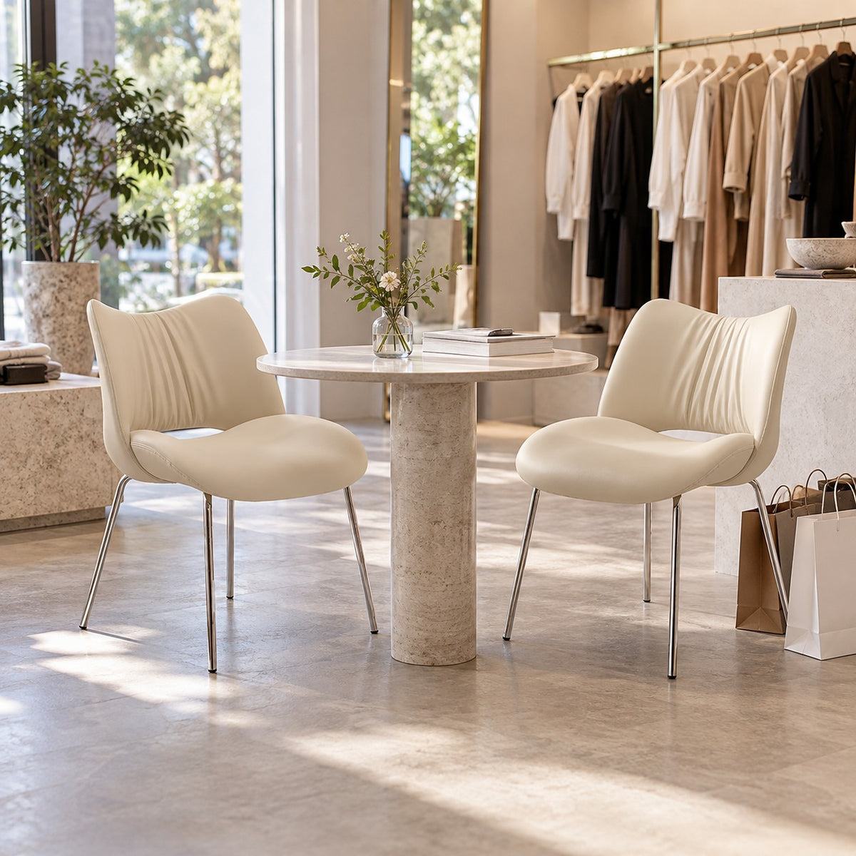 Pleat Back Dining Chair 使用イメージ（アパレル店）