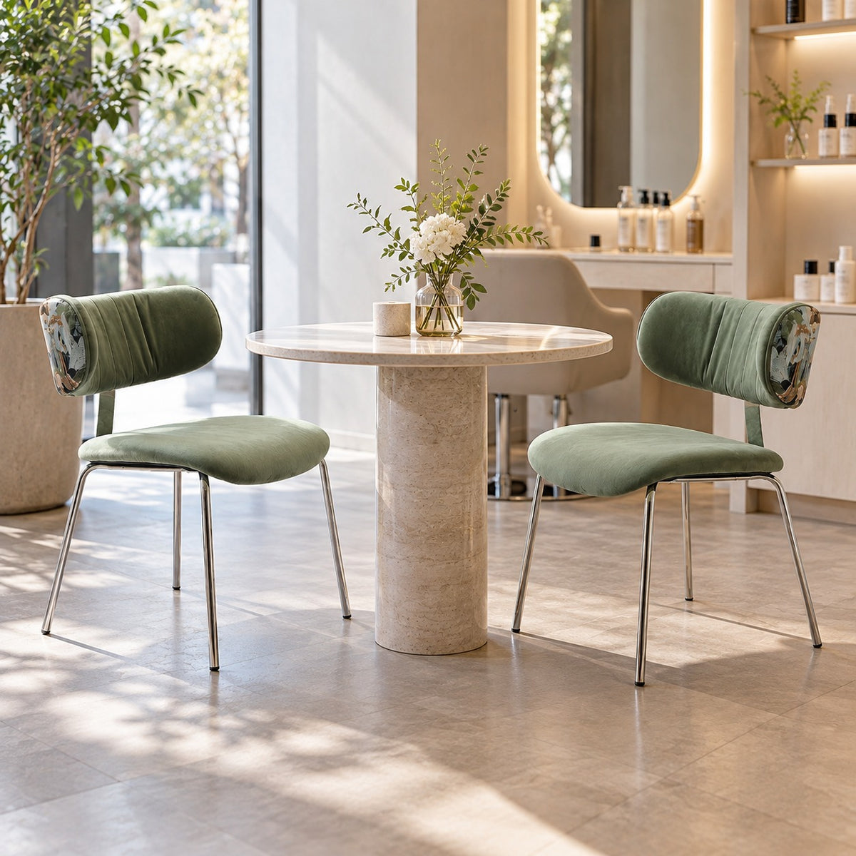 Accent Back Dining Chair 使用イメージ（サロン）