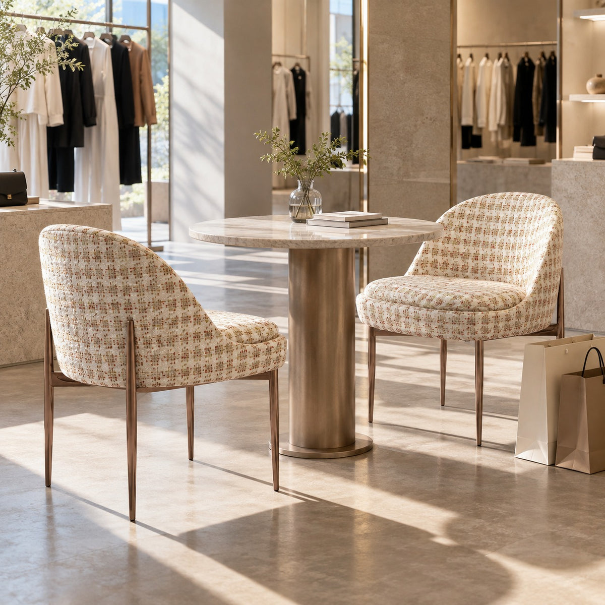 Tweed Tub Chair 使用イメージ（アパレル店）