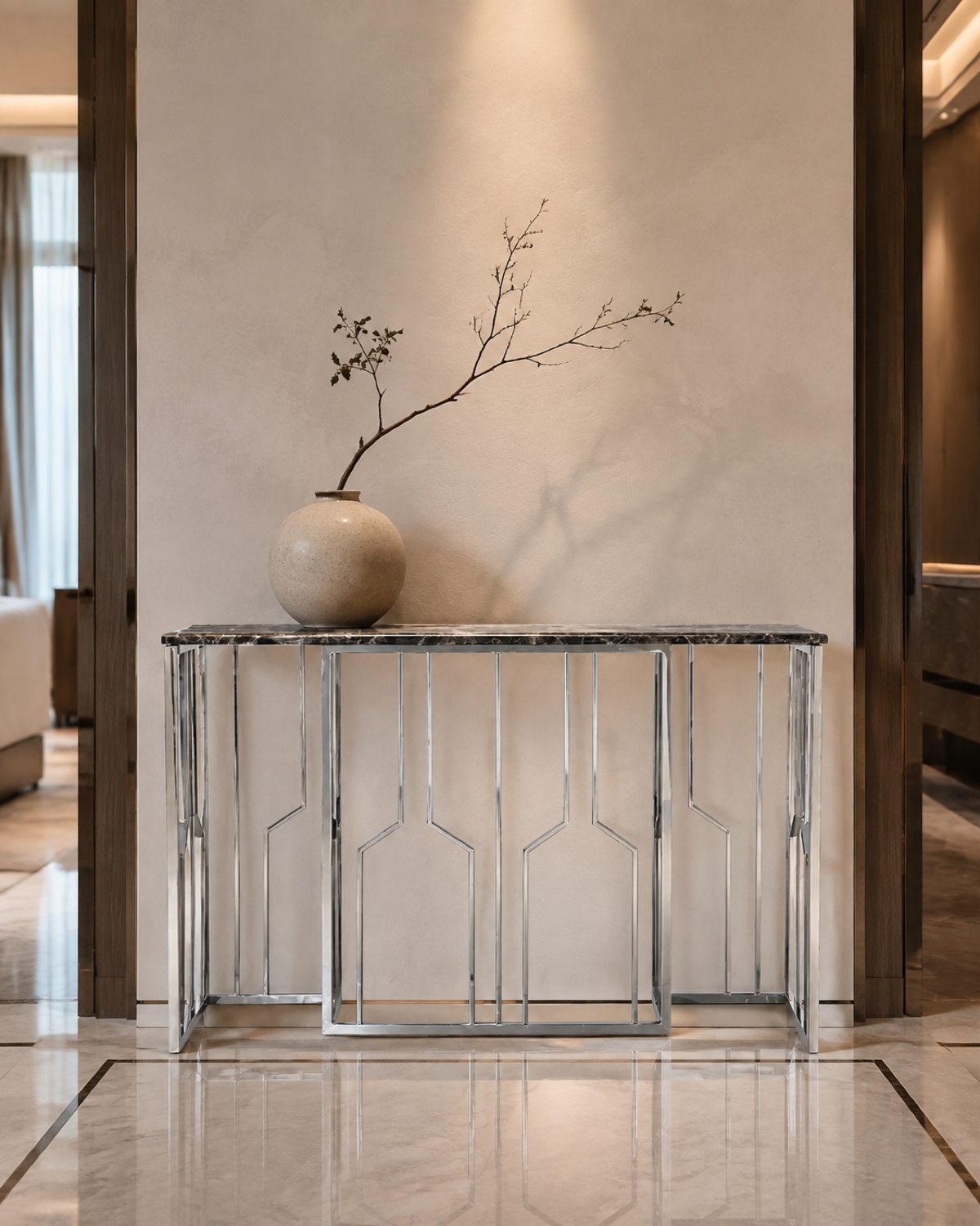 Lattice Console Table｜ホテル廊下
