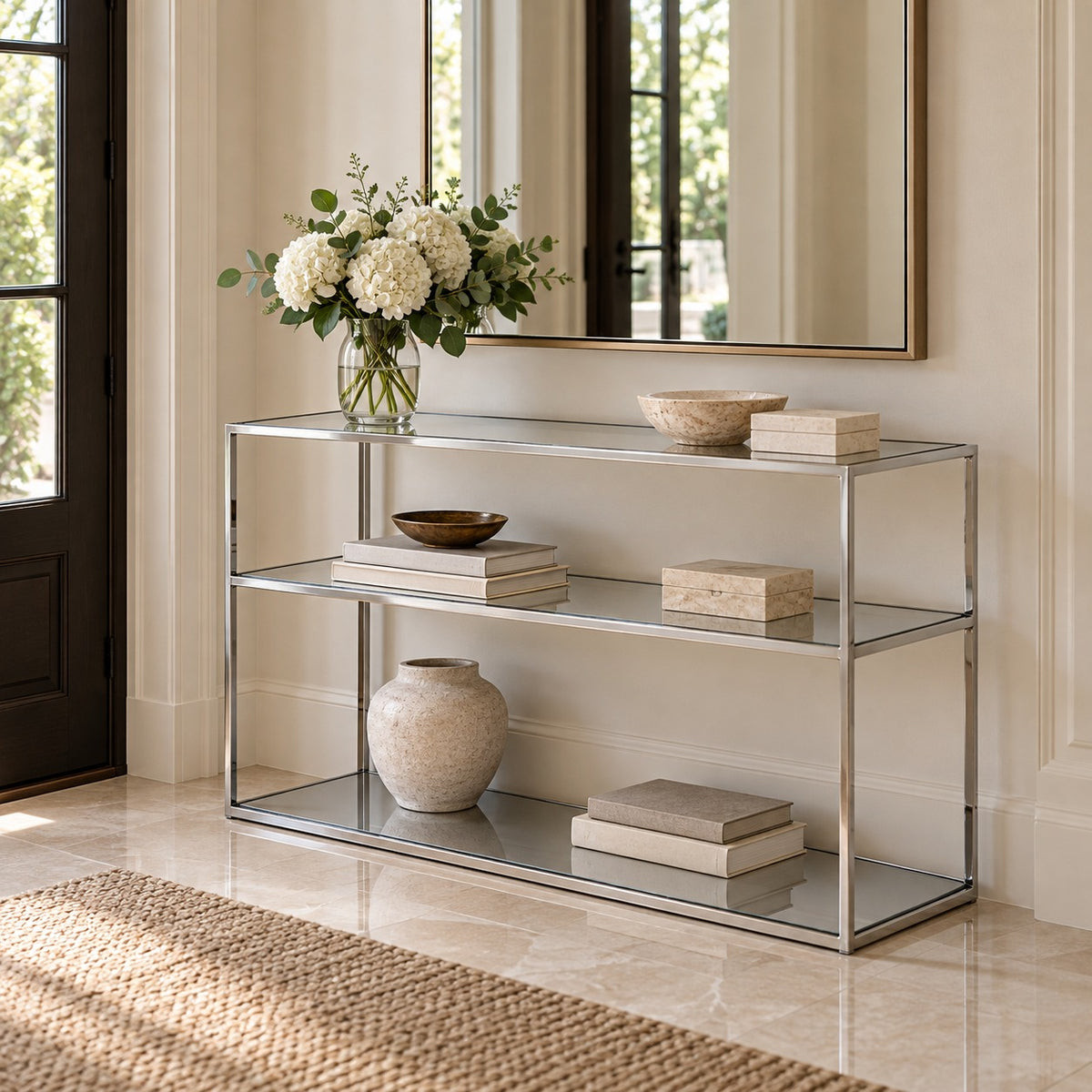 Two Tier Glass Console 使用イメージ