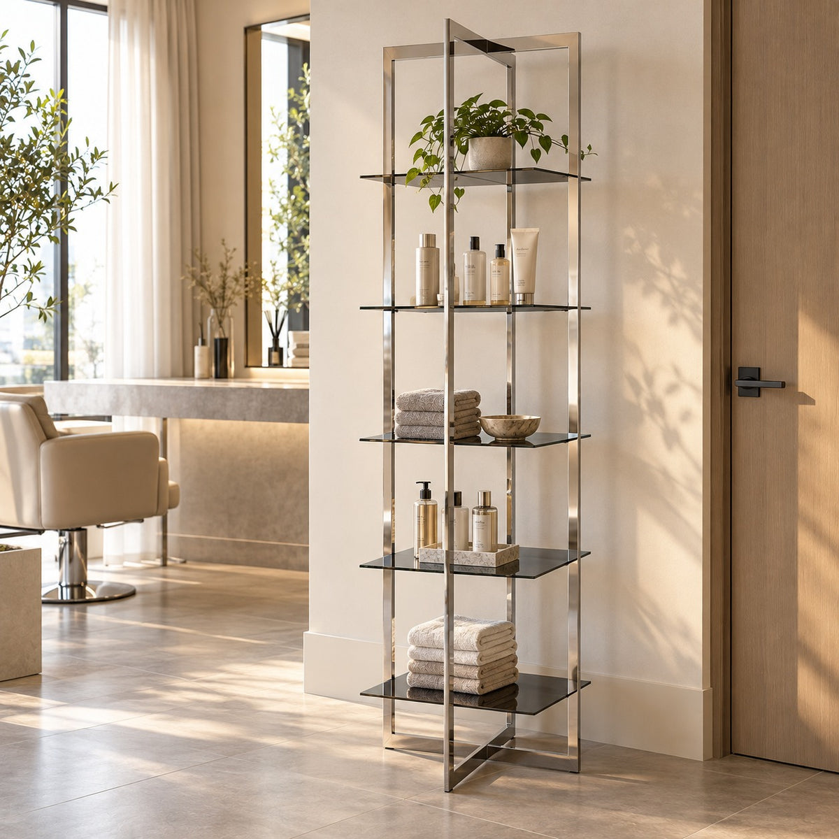 Slim Tower Display 使用イメージ（サロン）