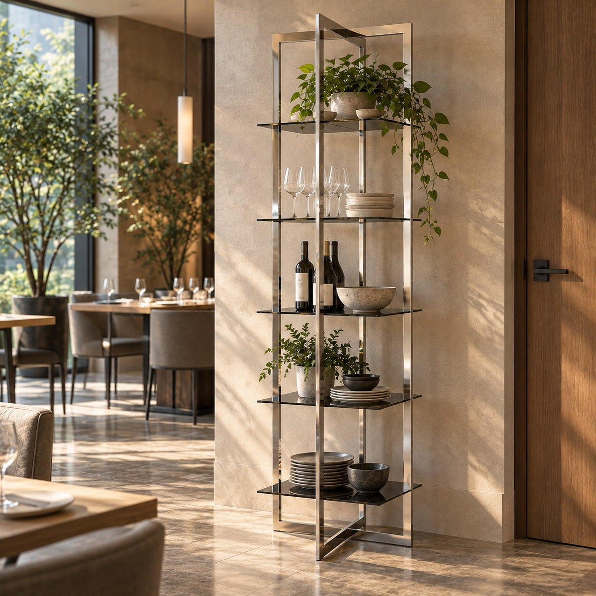 Slim Tower Display 使用イメージ（飲食店）