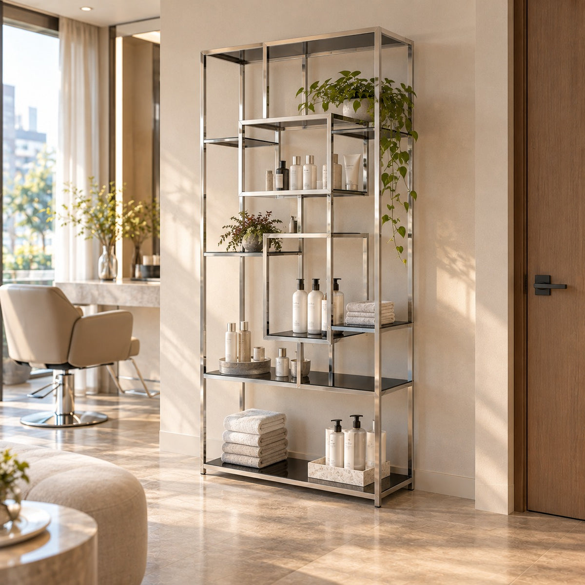 Offset Display Shelf 使用イメージ（サロン）