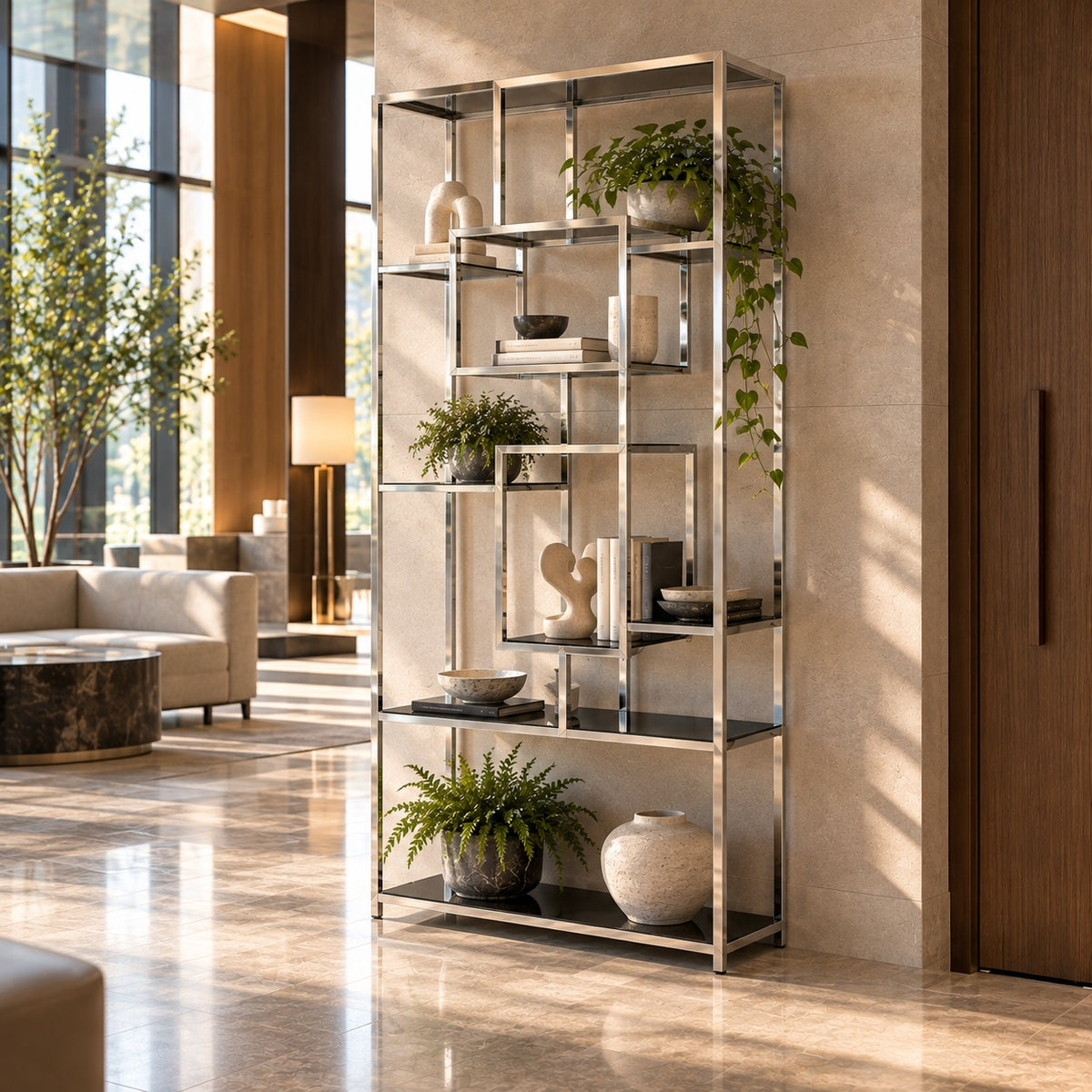 Offset Display Shelf 使用イメージ（ホテル）