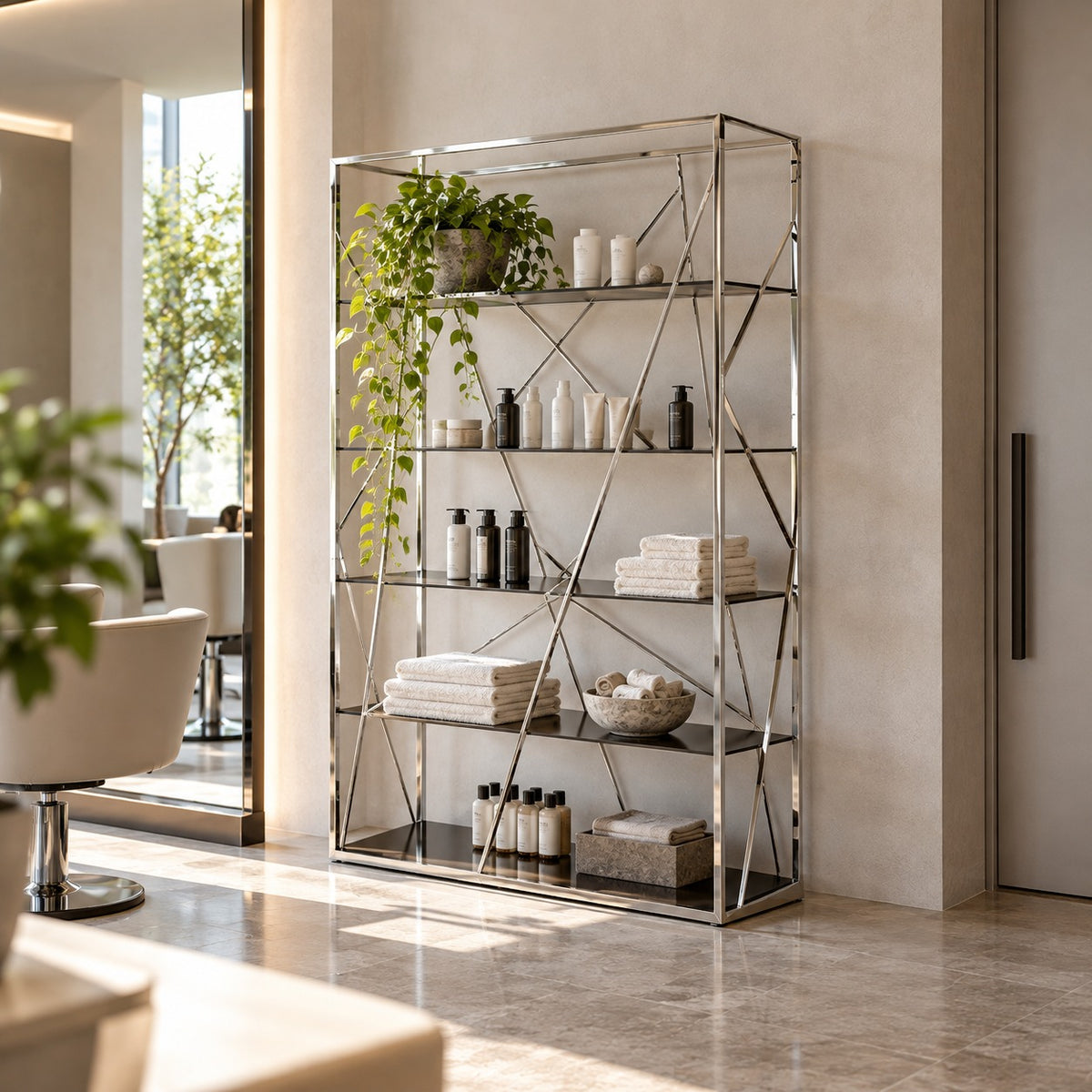 Lattice Display Shelf 使用イメージ（サロン）