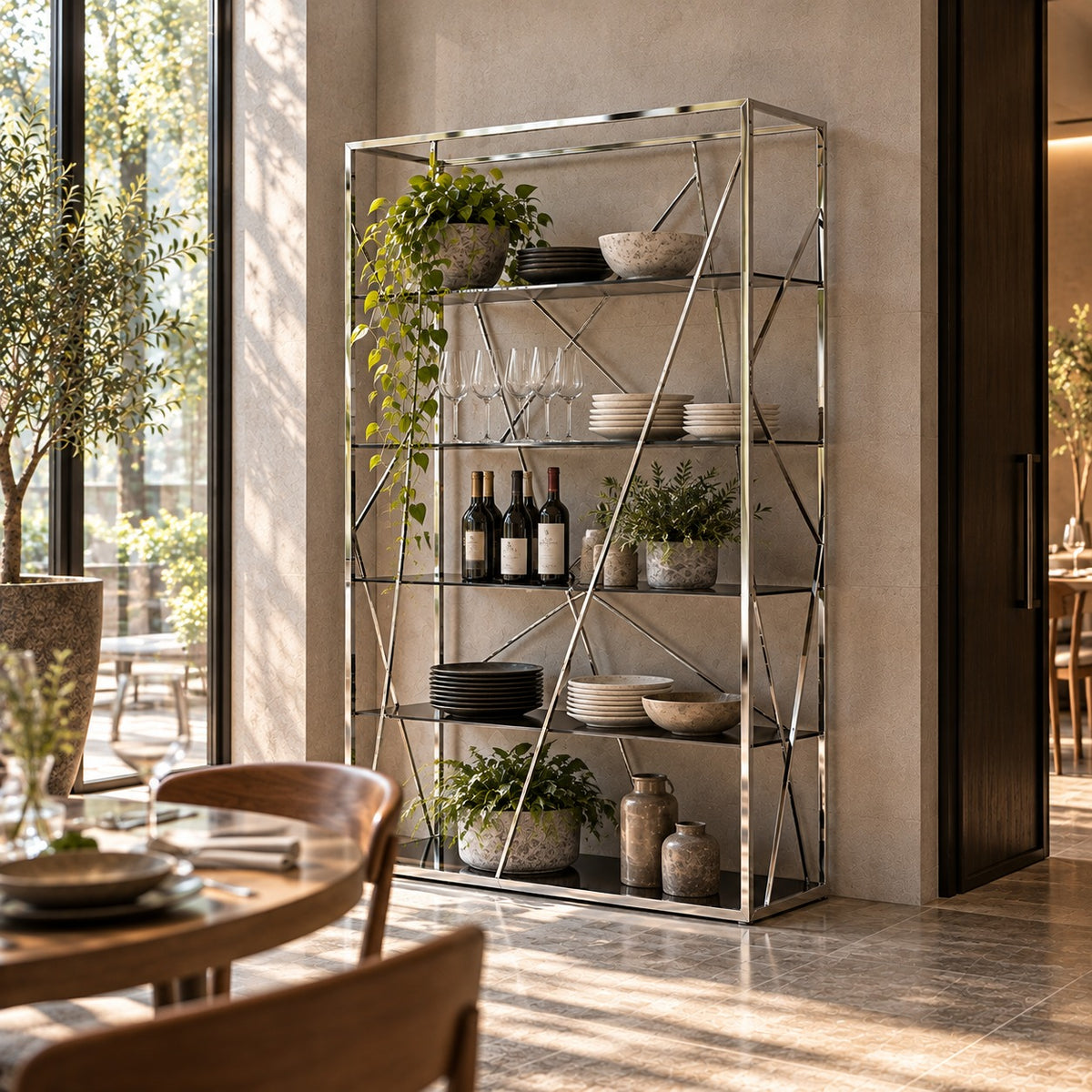 Lattice Display Shelf 使用イメージ（飲食店）