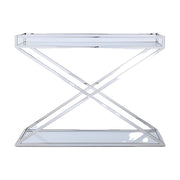 X Cross Glass Console