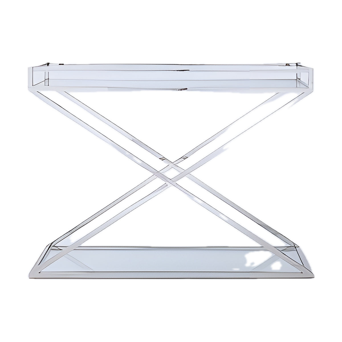 X Cross Glass Console