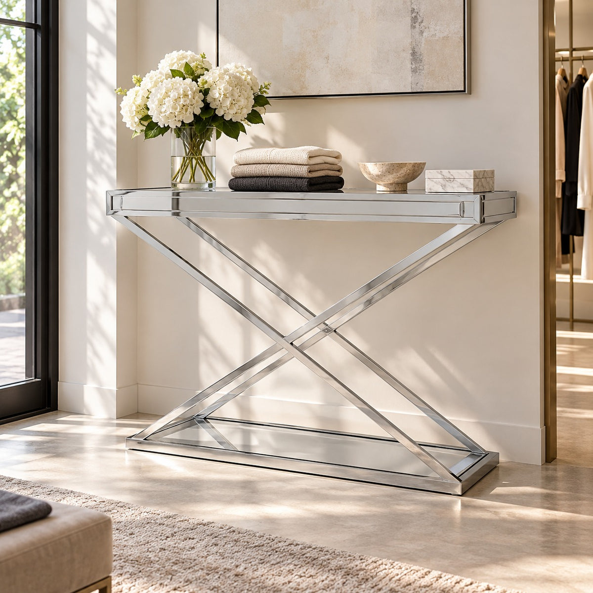 X Cross Glass Console 使用イメージ