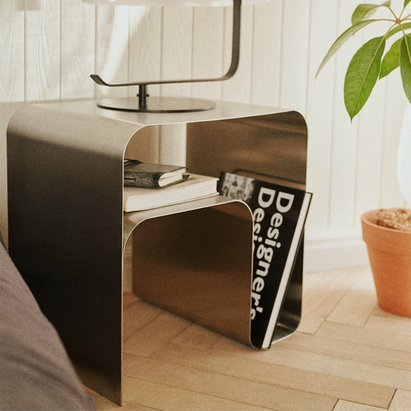 Stainless Curved Side Table