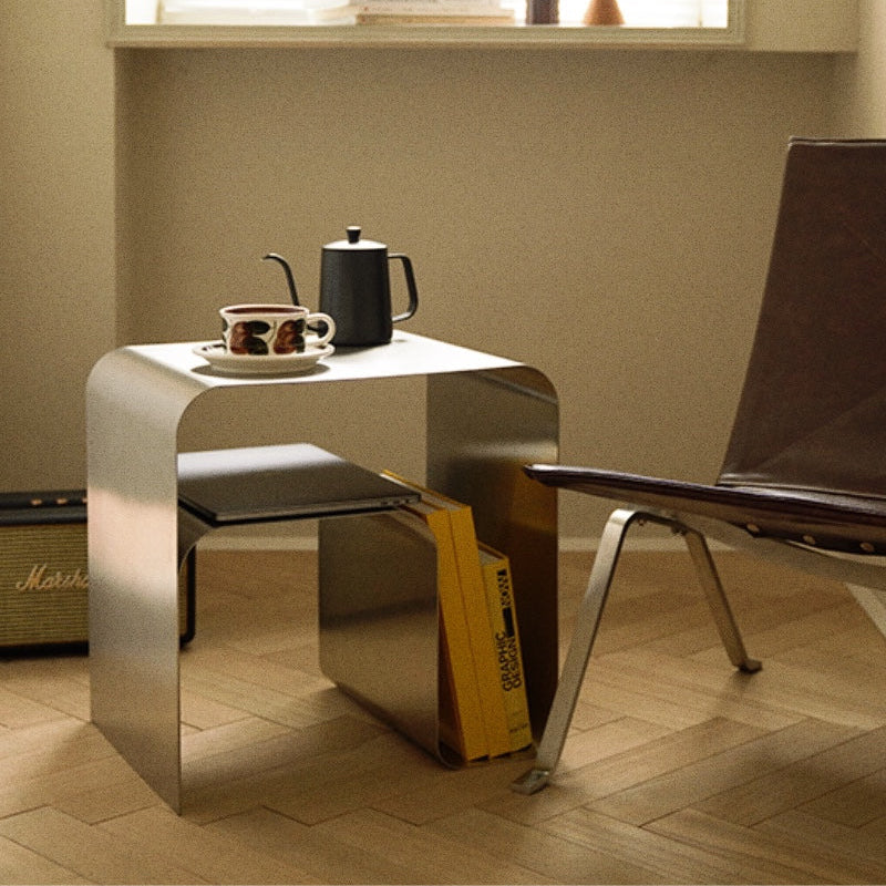 Stainless Curved Side Table