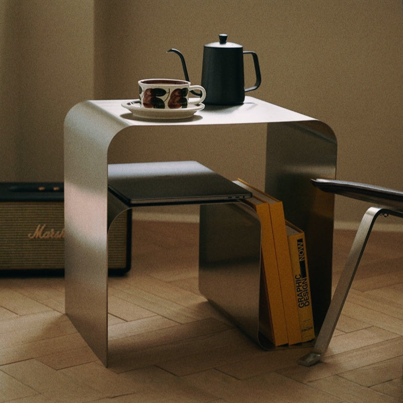 Stainless Curved Side Table