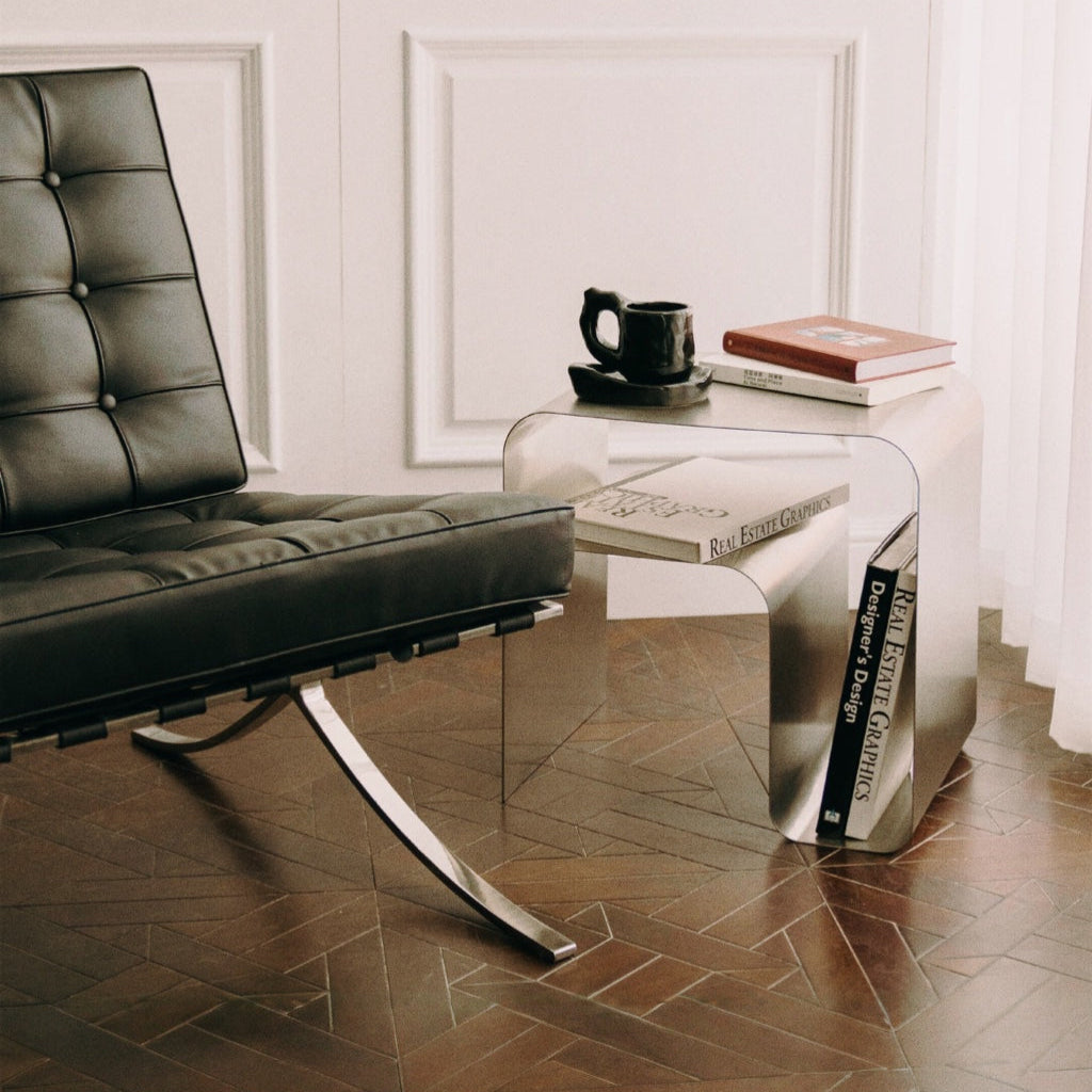 Stainless Curved Side Table