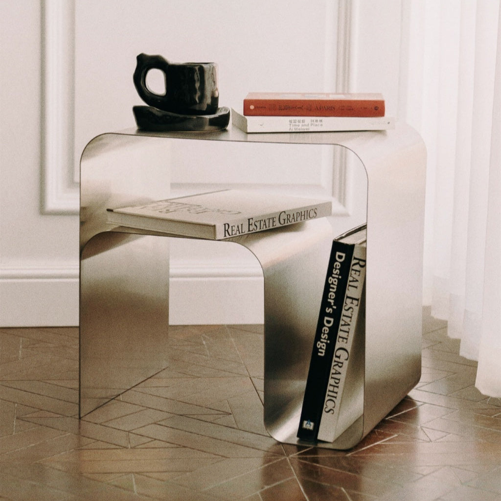 Stainless Curved Side Table