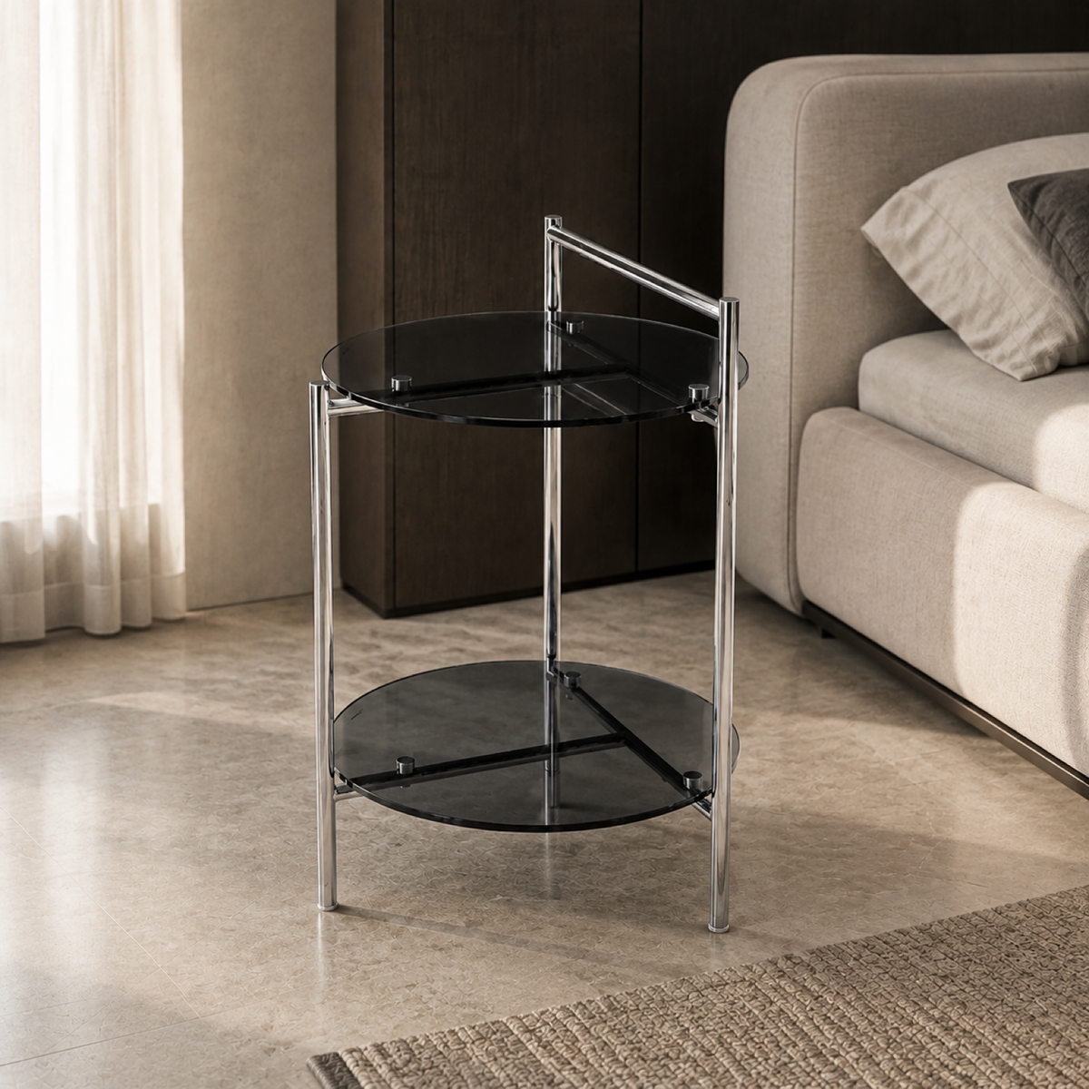 Loop Side Table in a luxury hotel guest room