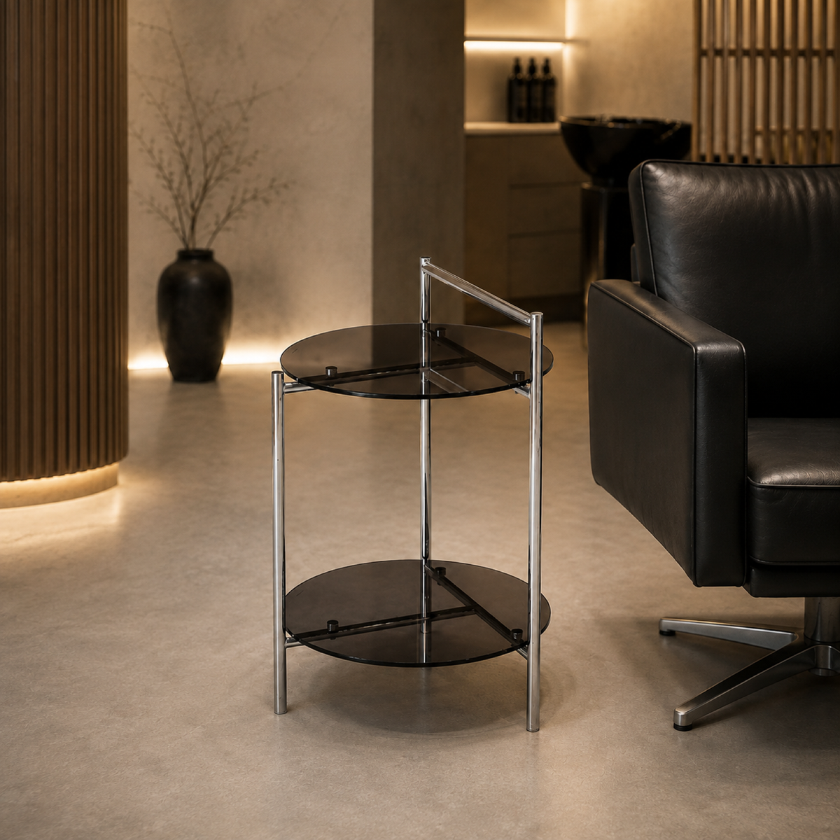 Loop Side Table in a high-end salon waiting lounge