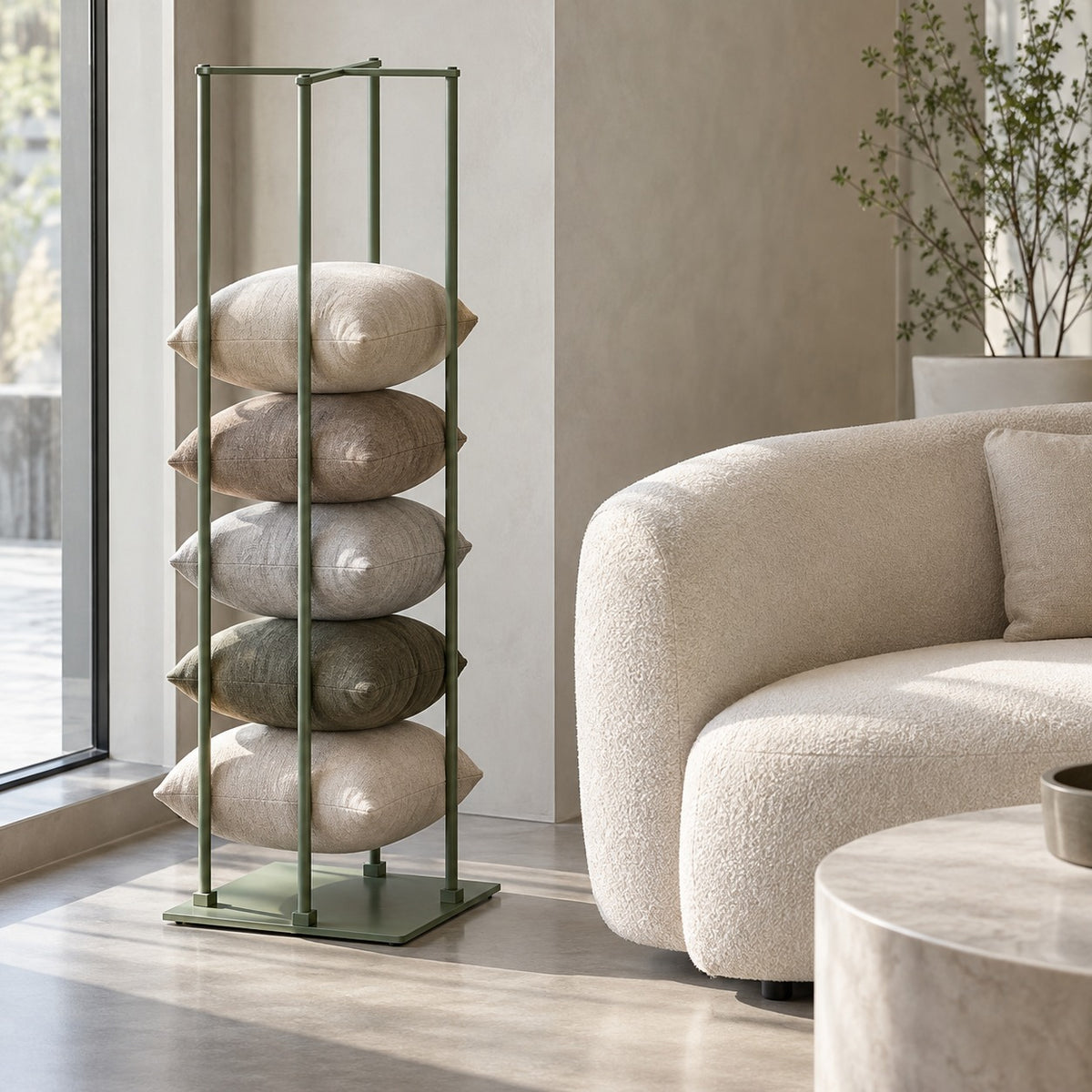 Cushion Tower Stand 使用イメージ（サロン）