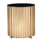 Gold Fluted Drum Side Table
